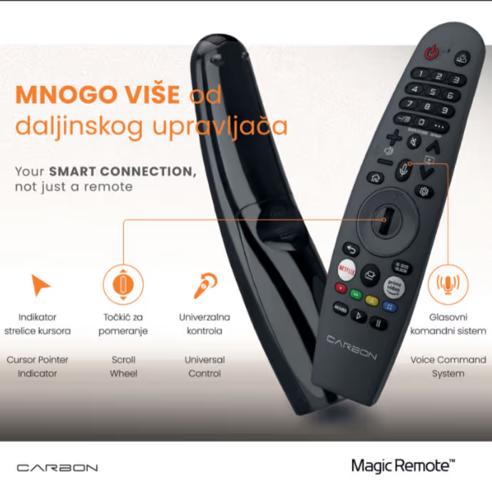 Carbon Televizor sa magičnim daljinskim 43FHDSW, 43'' FHD, Smart, WebOS, Crni