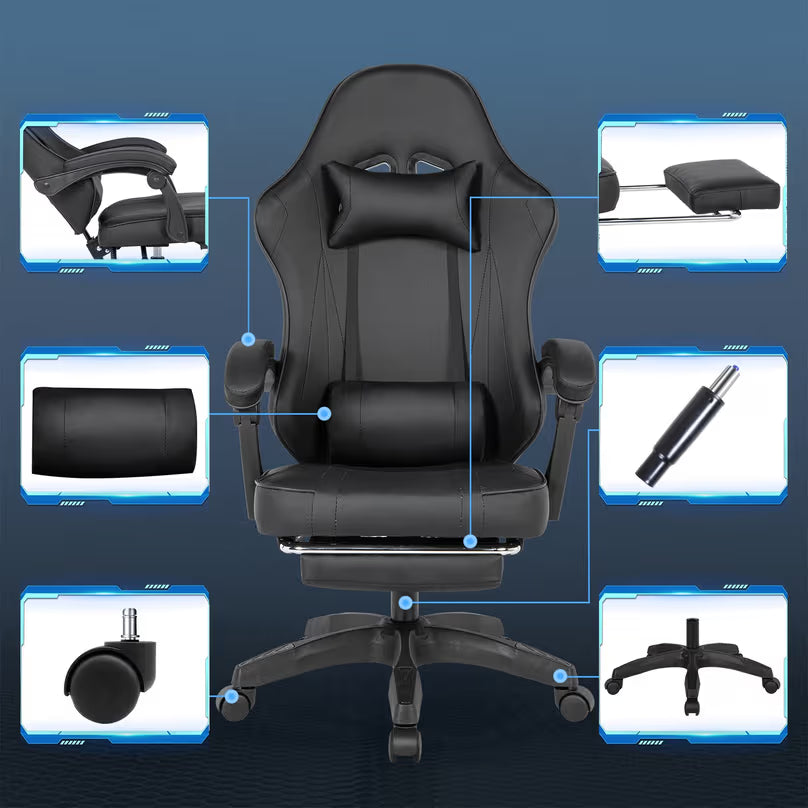 Trick Gejmerska stolica sa dodatkom za noge 928, Crna