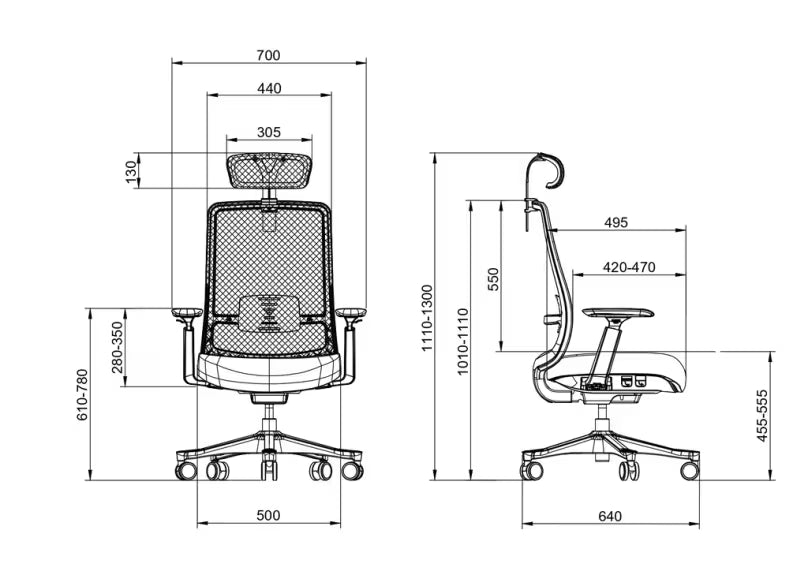 UGD Ergonomska kancelarijska stolica Chief Gray, Siva
