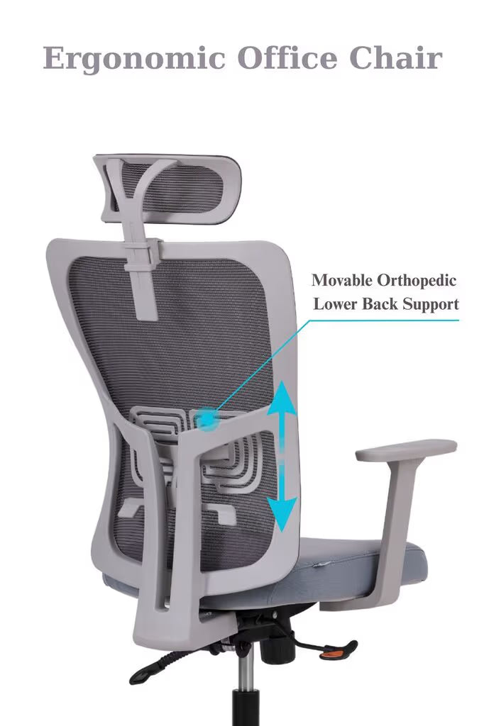 Hanah Home Kancelarijska stolica Lumbar 126, Siva