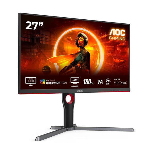 AOC Gaming monitor Q27G3XMN/BK, 27", 2560x1440, 180 Hz, 1 ms, 2xHDMI, DP, Pivot