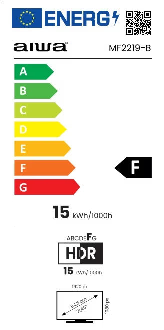 AIWA Monitor MF2219-B 21,45", 1920x1080, IPS, Full HD, Crni