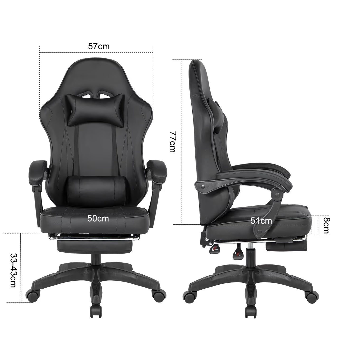 Trick Gejmerska stolica sa dodatkom za noge 928, Crna