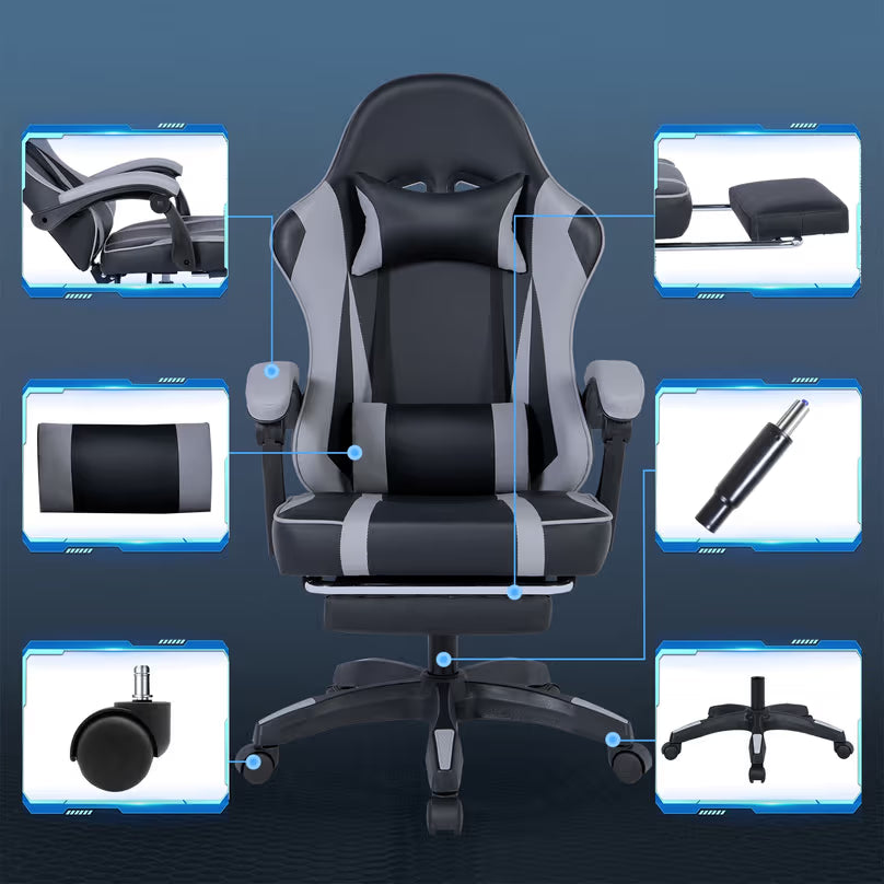 Trick Gejmerska stolica sa dodatkom za noge 928, Siva