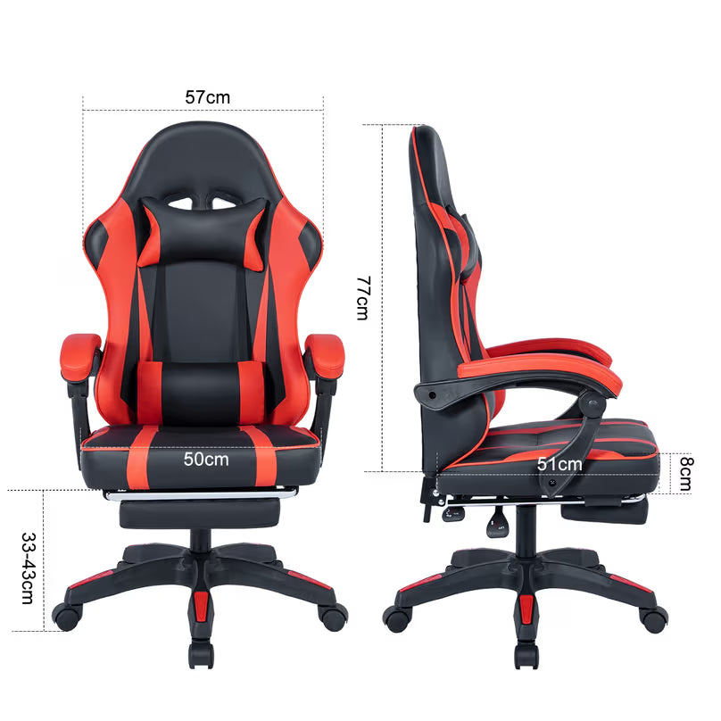 Trick Gejmerska stolica 928, Sa dodatkom za noge, Crveno-Crna